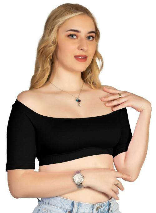 AD2CART A4228 Women TV Oval Neck Half Sleeve Stylish Crop Top for Women