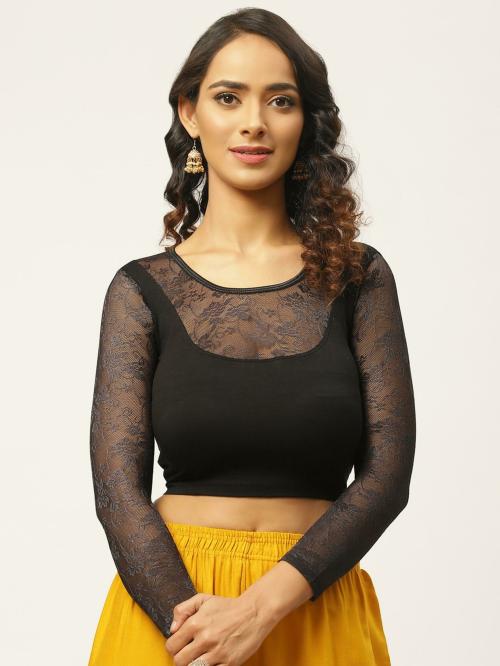 VASTRANAND Women Black Solid Saree
