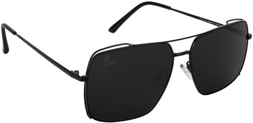 AISLIN UV Protected Unisex Wayfarer/Rectangular Sunglasses - (Black Lens | Matte Black Frame | Large Size)