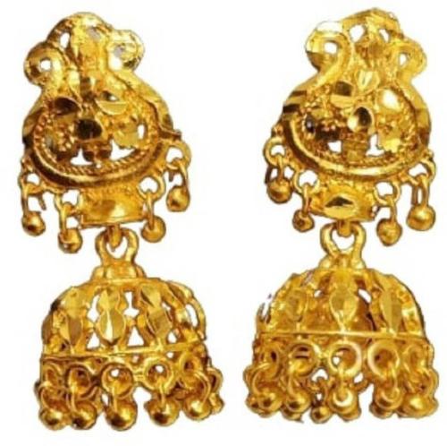 Fally Jewellery Gold Brass Gold Plated Jhumki Earring for Women