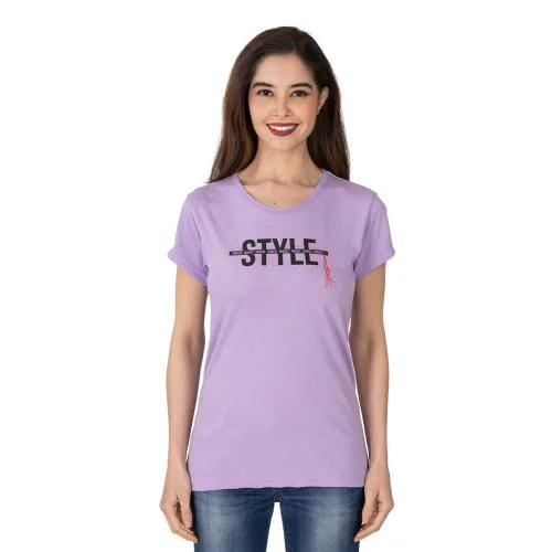 ENTRAP BASIC ROUND NECK T-SHIRT M Purple