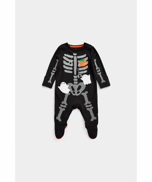 Mothercare Boys Full Sleeves Sleepsuits-Black