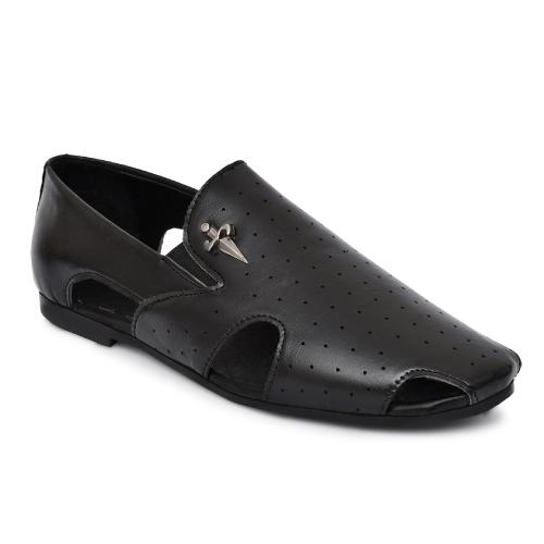 Equila Sword Laser Men Mojari, Ethnic Nagra, Partywear Shoes, Casual Shoes For Men, Ethnicwear, Parywear Shoes For Men - BLACK