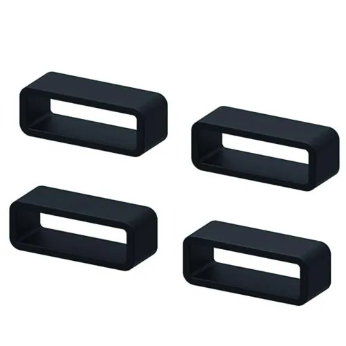 Men's Rubber Silicone Watch Band Watch Strap Loops/Keepers Holder Retainer Loop Replacement - (Black, 26mm) 4-piece