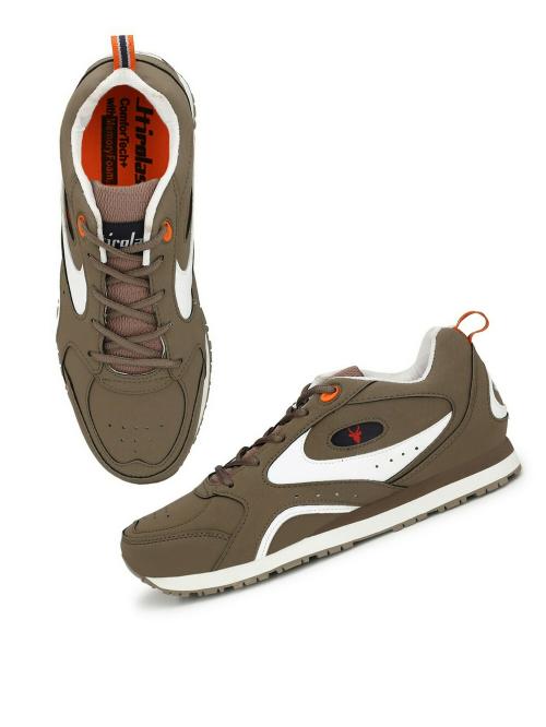 Hirolas Multi Sport Shock Absorbing Walking Running Fitness Athletic Training Gym Sneaker Shoes - Chickoo