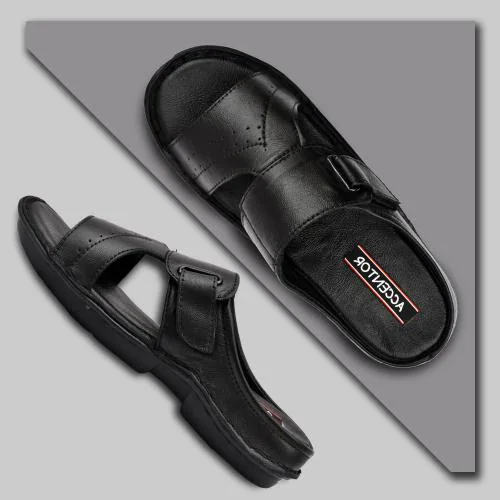 OBUCA -MAKE YOUR OWN CLASS Genuine Leather Sandal / Slipper For Men_UK 10_Black