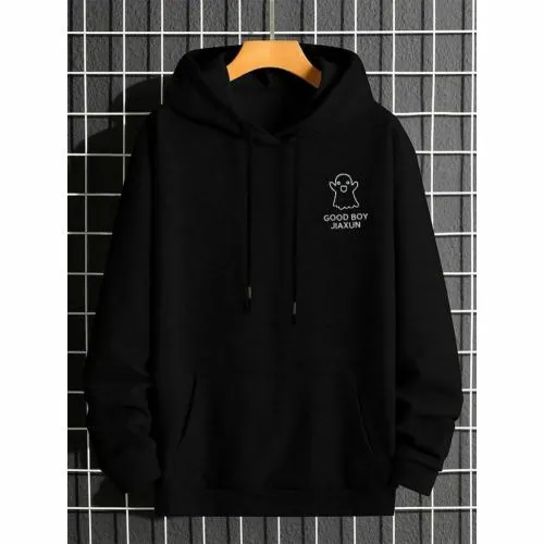 STYLOGUE full sleeves printed Hoodie for men - Black good boy Hoodie- XL