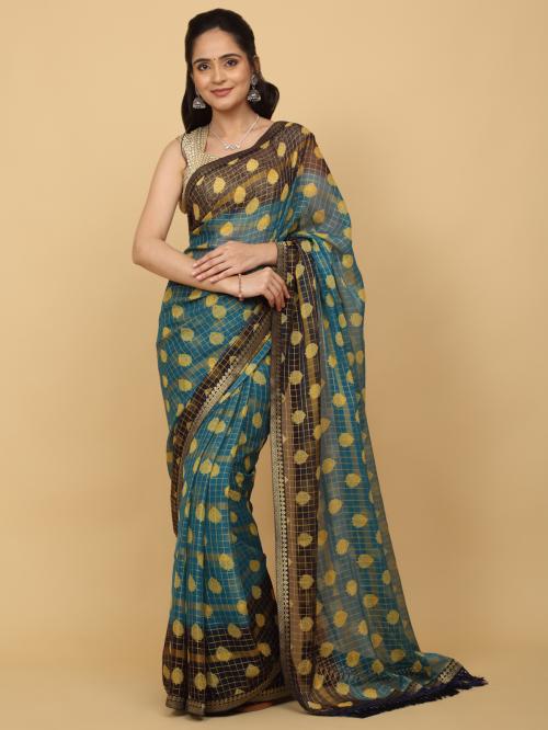 Anuradha Sarees Women's Daily wear Bollywood Saree (_Blue_Regular)