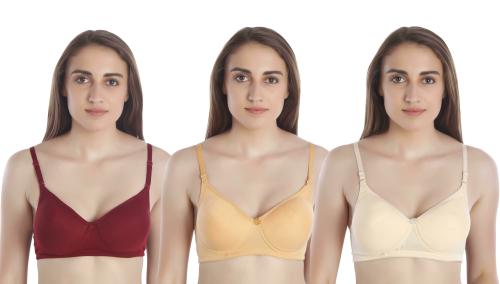 MiEstilo Seamless Molded Cup Padded Bra for Women's Combo (Multicolor, Pack of 3)