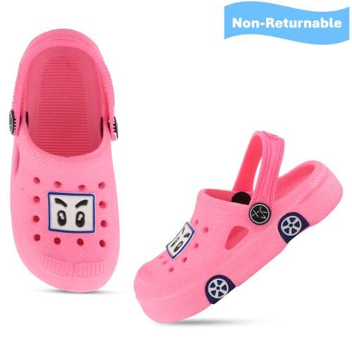 SMARTOTS Kids Dailwear Stylish & Trendy Pink Low-top Breathable Slip-Resistant Lightweight EVA Clogs for 1 to 5.5 Years Boys/Girls/Toddler
