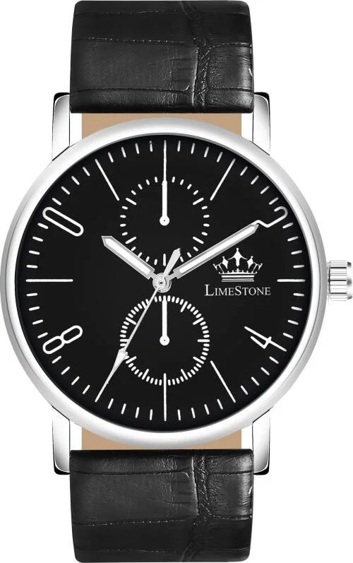 LIMESTONE Minimalist Stainless Steel Slim Leather Strap Quartz Analog Watch - For Men(SLIM013)