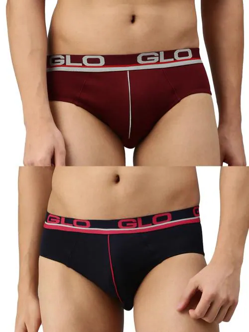 Men Pack Of 2 Pure Cotton Basic Glo Briefs