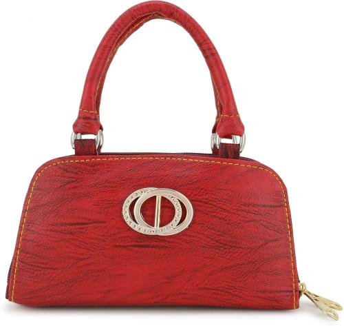 Element Cart Red Synthetic Leather Casual Clutch, Regular Size