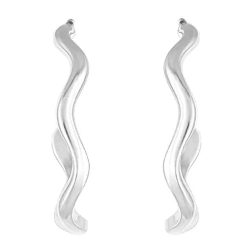 Giva Sterling Silver Silver On A Wave Hoop Earrings For Women