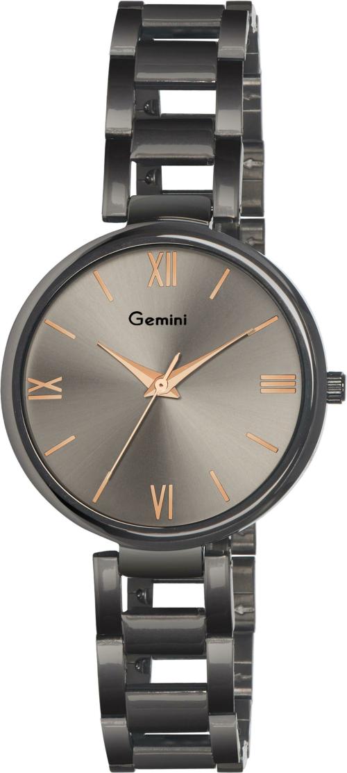 Gemini Analog Grey Dial Grey Strap Watch For Women