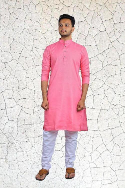 MAGASTIC Men Pink Solid Pure Cotton Ethnic Dress