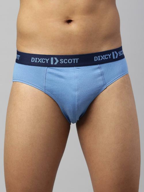 Dixcy Scott Maximus Men's Parsian Blue Solid Cotton Briefs