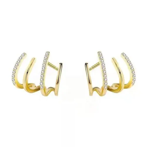 ARYEE Ear Cuffs for Women Zircon Pierced Dainty Half Hoop Ear Wrap Ear Clips