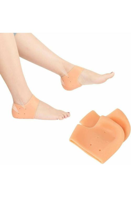 PRIDENSHI Beige Silicon Gel Pad Socks Ankle Pain for Heels Shoe Support