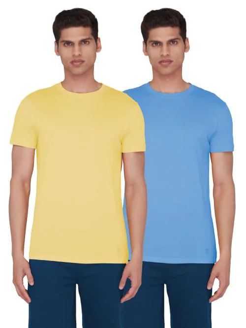 XYXX Pack of 2 Intellismooth Cotton Rich Code Men T-Shirts