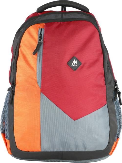 Mike Bags Red And Grey Polyester Apollo Laptop Backpack With Laptop Sleeve - 25 L