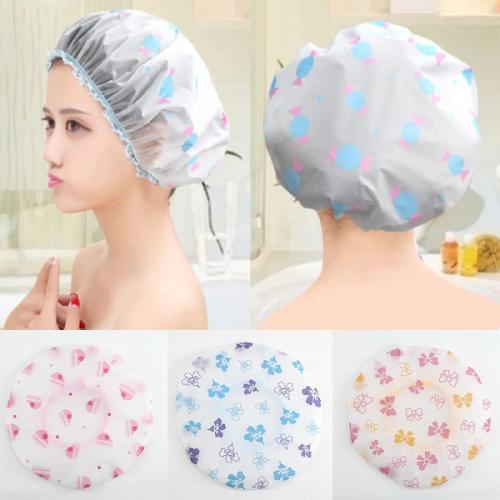 DJ FINDER 3 Pieces Waterproof Reusable Bathroom Shower Caps for Women(Color & Design May Very)