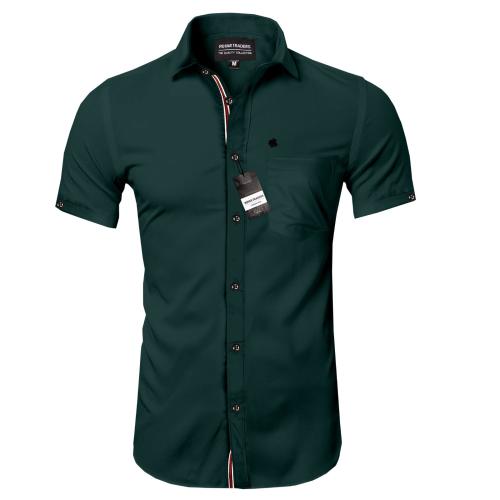 ROYAR TRADERS Shirt | Shirts | Shirt For Men | Men Shirt | Kids Shirt | Formal Shirt | Cotton Shirt | Slim Fit Shirt | Half Sleeve Shirt | Solid Color Shirt | Office Wear Shirt | Summer Shirt | Party Wear Shirt | Stylish Shirt-(Green)-L