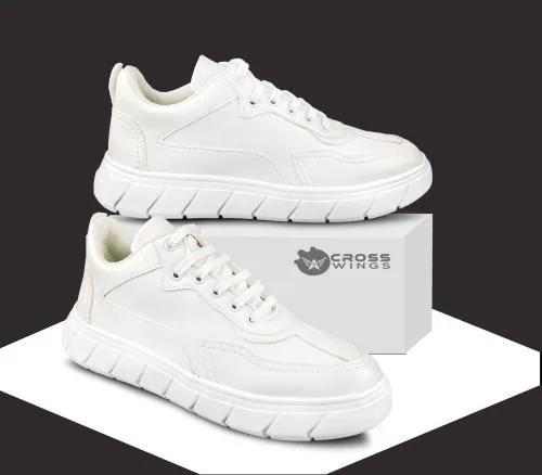 Cross Wings latest synthetic leather White Sneakers shoes for mens