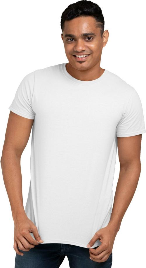 Omneto Men White Solid Pure Cotton T-Shirt (M)