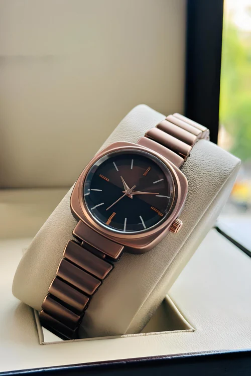 ILOZ Stylish New brown Dial Professional premium Quality steel chain belt Best Analog Quartz Ladies Hand watches for women