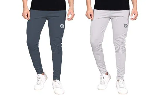 KAFF Mens Sportswear Track pant-Pack of 2pcs- Metalic,OffWhite