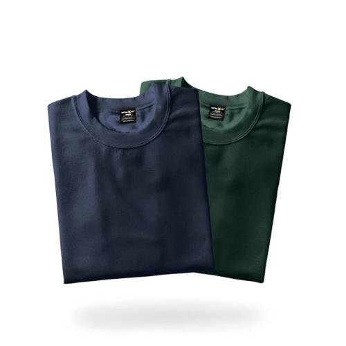 FANZO FAD Men Navy blue&green Round Neck T-Shirt-Pack of 2