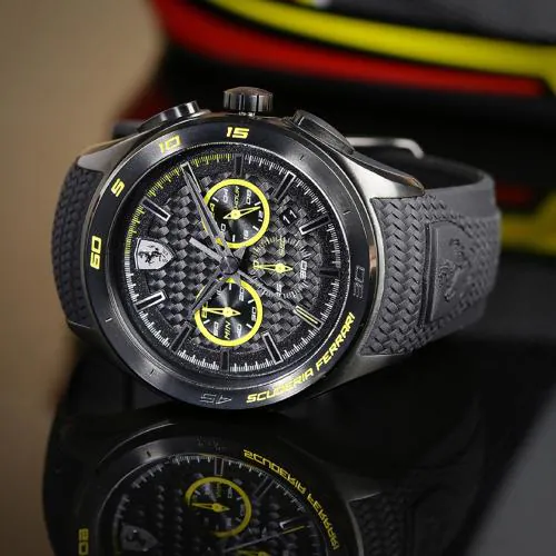 SCUDERIA FERRARI GRAN PREMIO Chronograph Black Round Dial Men's Watch- 0830345