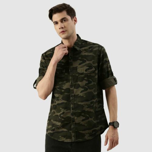 IVOC Men Camouflage Olive Shirts