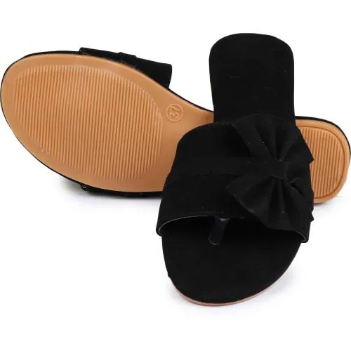 Rajeraj Women Black Flat