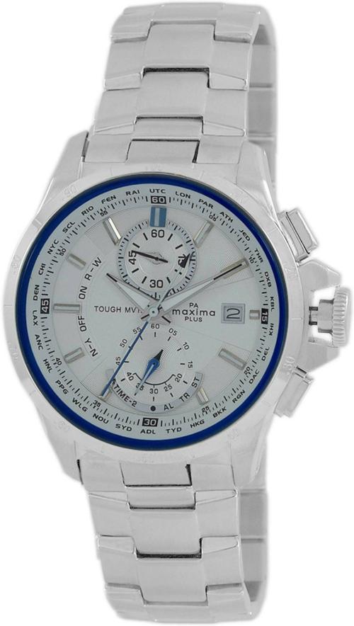 Maxima Analog Multicolor Dial Silver Strap Watch For Men (46300CMGS)