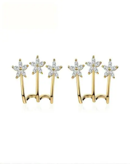 Ear Jacket Teardrop Stud Earrings for Women Girls Cubic Zirconia Alloy Stud Earring