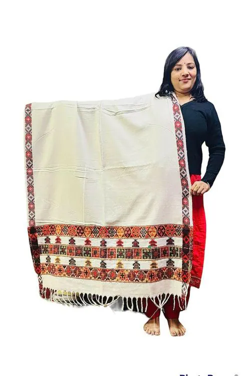 Aruna kullu handloom machine made kullu kinnauri design shawl