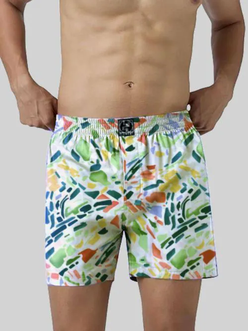 Inner Element Men's Boxer Shorts ,Cotton Shorts With Zip Pocket