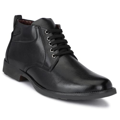 BOTINOK Men's Black Comfortable Leather Lace-up Ankle Boots 6