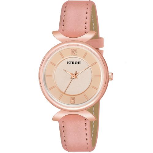 KIROH Analog New Antique Designer Dial Stylish premium Leather Strap Watch For Girls and Women(Peach)