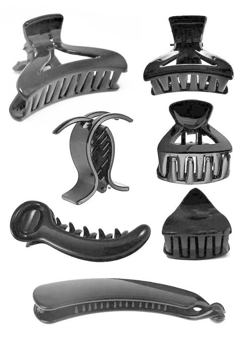 BHARATGAURAV Black Claw Hair Clips Plastic (Pack of 7) JioMart