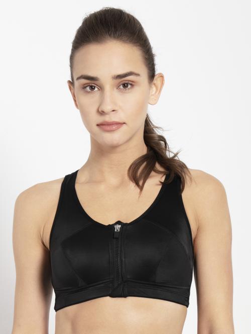 jockey Women Padded Wire-free Black Sports Bra