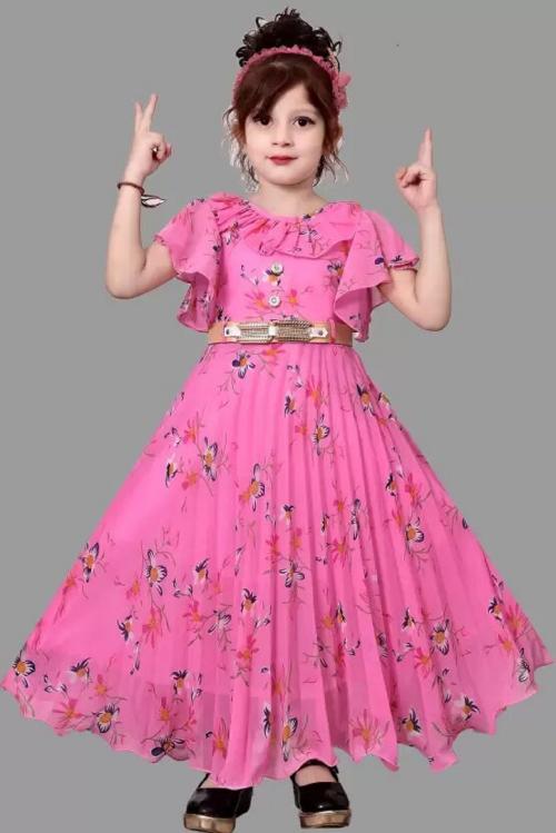 TASDIK GARMENTS Girls Maxi/Full Length Party Dress PINK