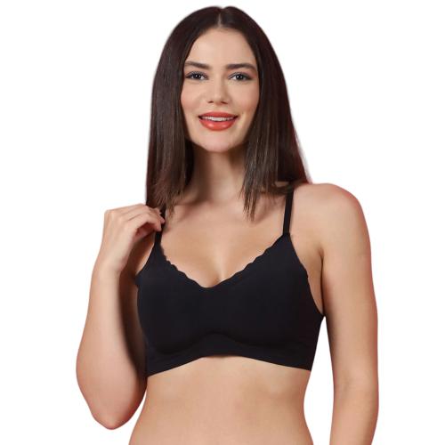 PrettyCat Women Black Lightly Padded Bralette