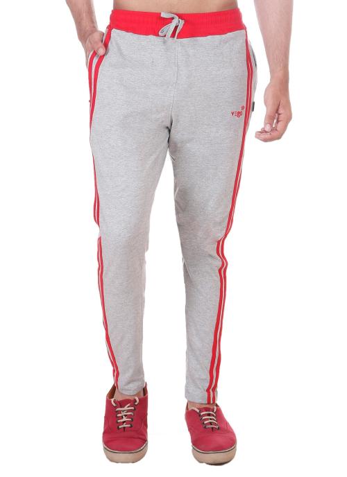 Buy Vego Men Grey, Red Cotton Track Pant Online at Best Prices in India