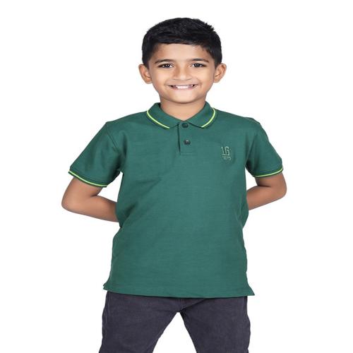 CRAZYPENGUIN ELITE Stylish Regular Fit Cotton Polo Tees T-shirt for Kids Baby Boy | Green (11-12 Years)