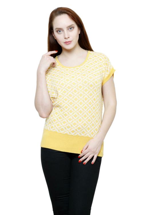 RENKA GOLD COLOR TOP FOR WOMEN ROUND NECK