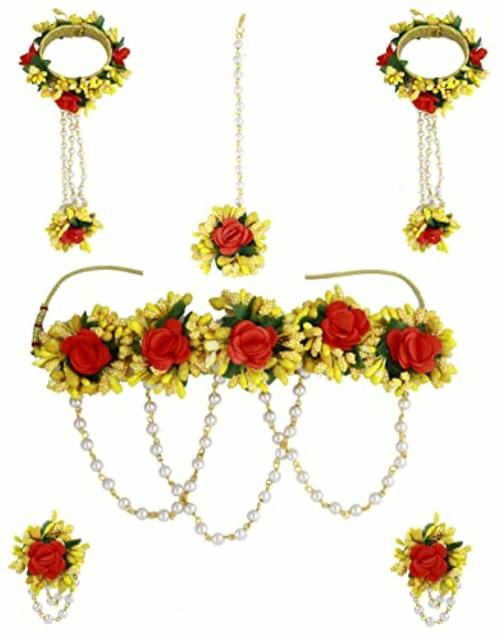 Anuradha Art Jewellery Women Pearl Artificial Flower Necklace Set JioMart