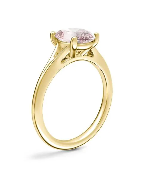 Rose Quartz Crystal Stone Ring Rose Quartz Round Shape CrystalRing For Women Jaipur Gemstone